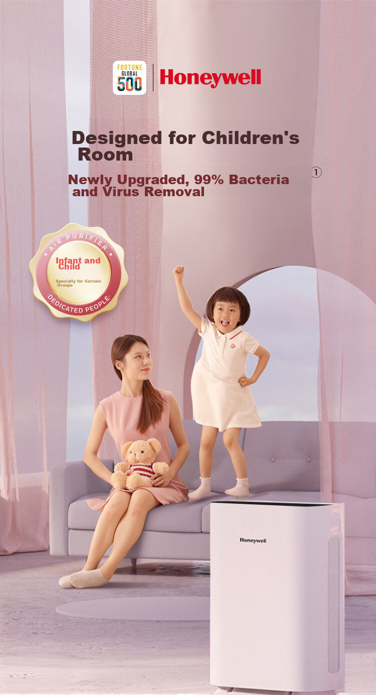 Honeywell Air Purifier for Mother And Baby Health, Virus-Killing, Influenza Prevention, High-Efficiency Bacteria Removal, Allergen Elimination, PM2.5 Smart Digital Display KJ450F-Z21WS 1