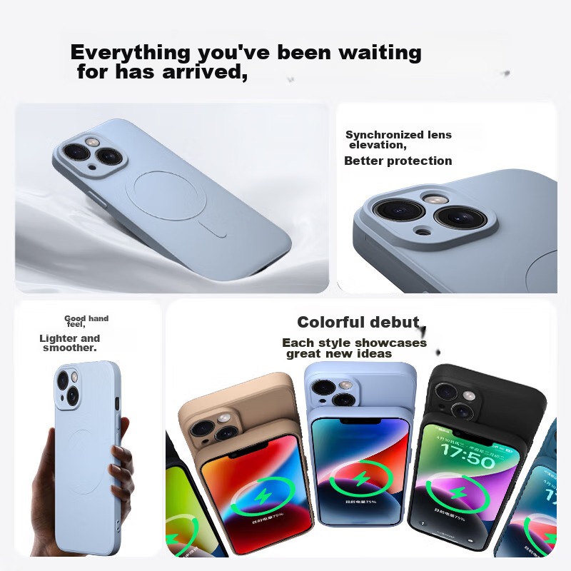 Чехол KEKLLE с магнитной защитой для iPhone 14, противоударный, силиконовый, черный