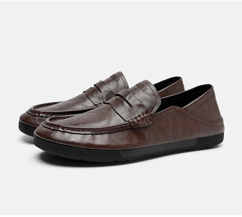 HLA Men's Casual Slip-On Loafers with Soft Soles, HAAPXM2FBI171, Black, Size 41 23