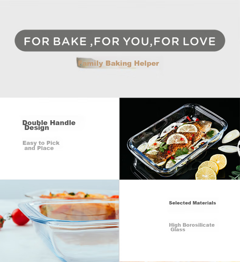 FOR BAKE Square Glass Baking Dish High Borosilicate Heat-Resistant Glass Baking Tray for Oven And Microwave-Safe Serving Dish 7