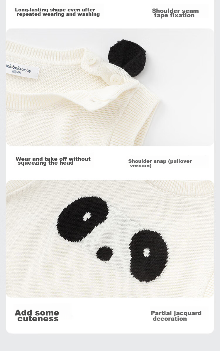 BALABALA Children's Clothing, Boys' Vest, Baby Pure Cotton Sweater, 2025 Autumn New Style Knitted Waistcoat, Cute Inner Wear Top 9