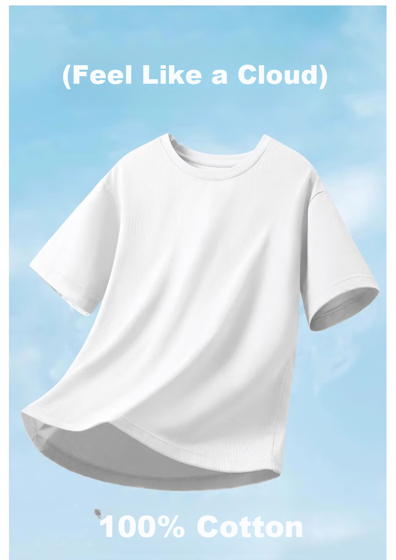 Ziyouxi 7A Grade Antibacterial Pure Cotton Heavyweight T-Shirt, 2026 New Style, Black Trendy Loose Casual White Short-Sleeve Women's Summer T-Shirt 4