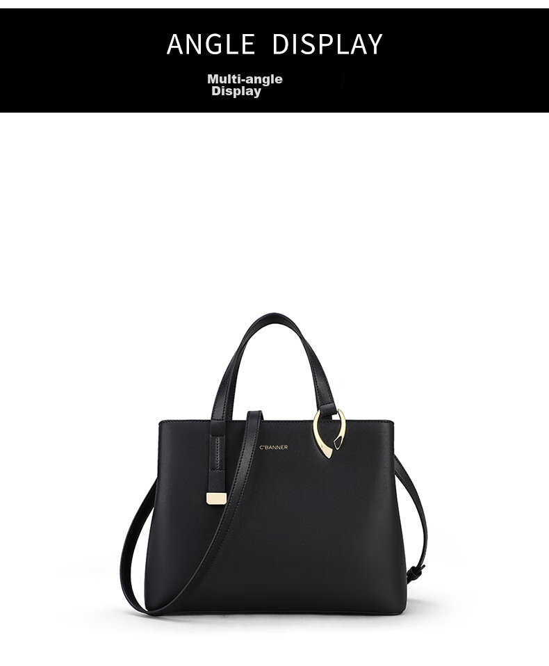 C.BANNER Leather Handbag, Women's Bag, Tote Bag, Large Capacity, Shoulder Crossbody, High-End Brand, Birthday Gift for Girlfriend on May 20 9