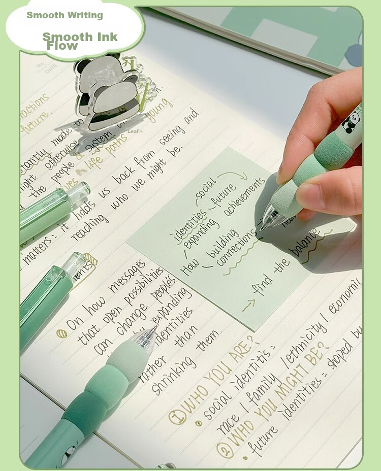LOPET Retractable Gel Pen, Quick-Drying, Stylish Design, Exam Pen for Students, 0.5mm Black Ink, Smooth Writing for Middle School Students, Ballpoint Pen, Signature Pen, LT-1362 + 10 Refills 7