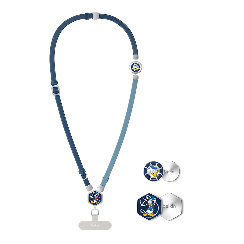 BELKIN Phone Lanyard Wrist Strap, Phone Chain, High-End Neck Strap, Crossbody Phone Anti-Loss Strap, Phone Pad, Leather Two-In Donald Duck
