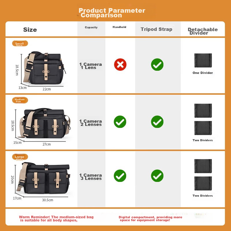 CWATCUN Shoulder Camera Bag Crossbody Photography Bag for Commuting, Fashionable Waterproof Backpack with Two Lenses for Men And Wome 1