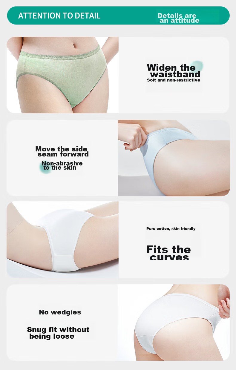 Briars Disposable Women's Pure Cotton Travel Underwear, Washless Shorts, Individually Packaged, White, Size 3XL 14