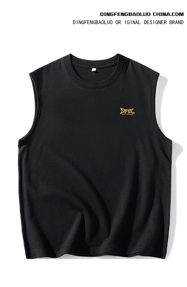 Dingfengbaoluo Tank Top, Summer Fashion Brand, Hong Kong Style Undershirt, Loose Comfortable Sleeveless Sports T-Shirt, DF018 White XL 5
