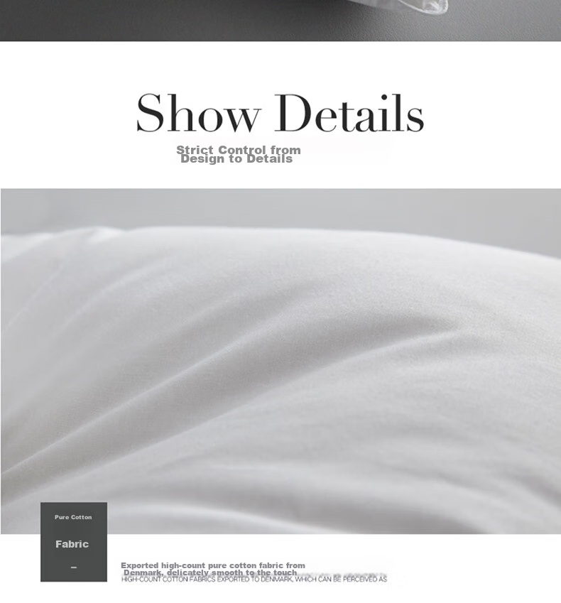 VCD Pillow, Five-Star Hotel Comfortable Feather Pillow, Soft Goose Down Pillow Core, White, Filled with 1.25kg, 74*48cm 11
