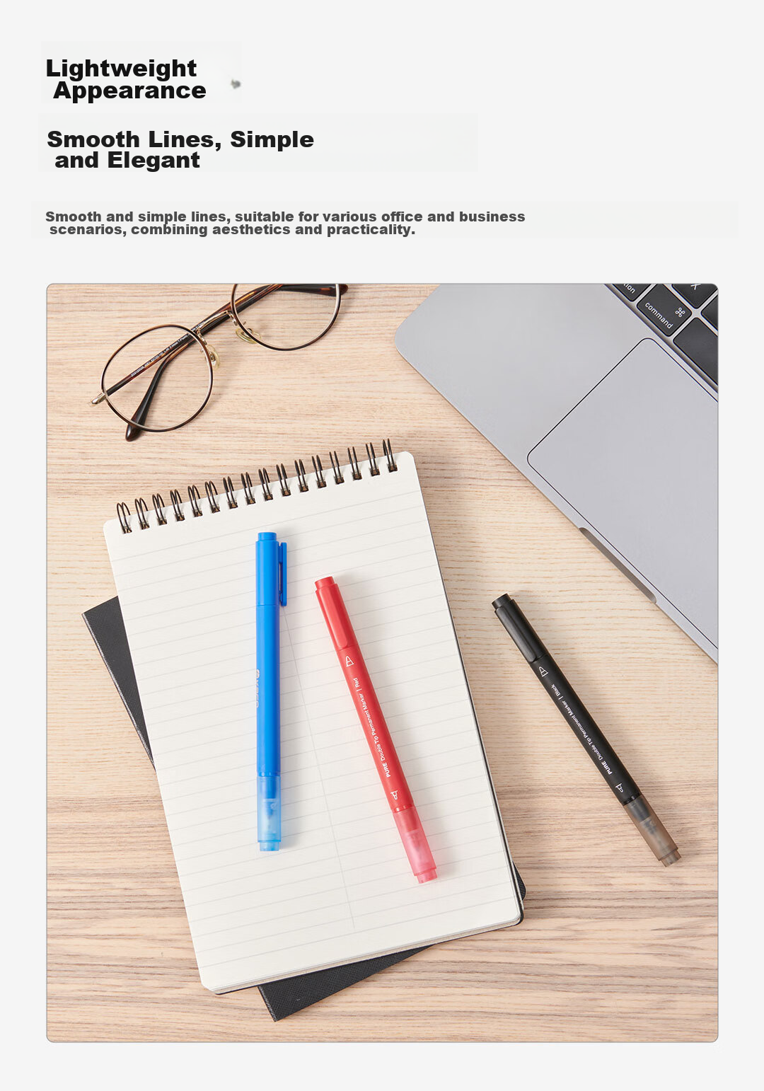 KACO Quick-Drying Oil-Based Dual-Tip Marker Pen for Logistics Meetings, Multi-Purpose Signing Pen, CD Pen, Line Drawing And Outlining Pen, Marker Pen Office Supplies Red (10-Pack) 8