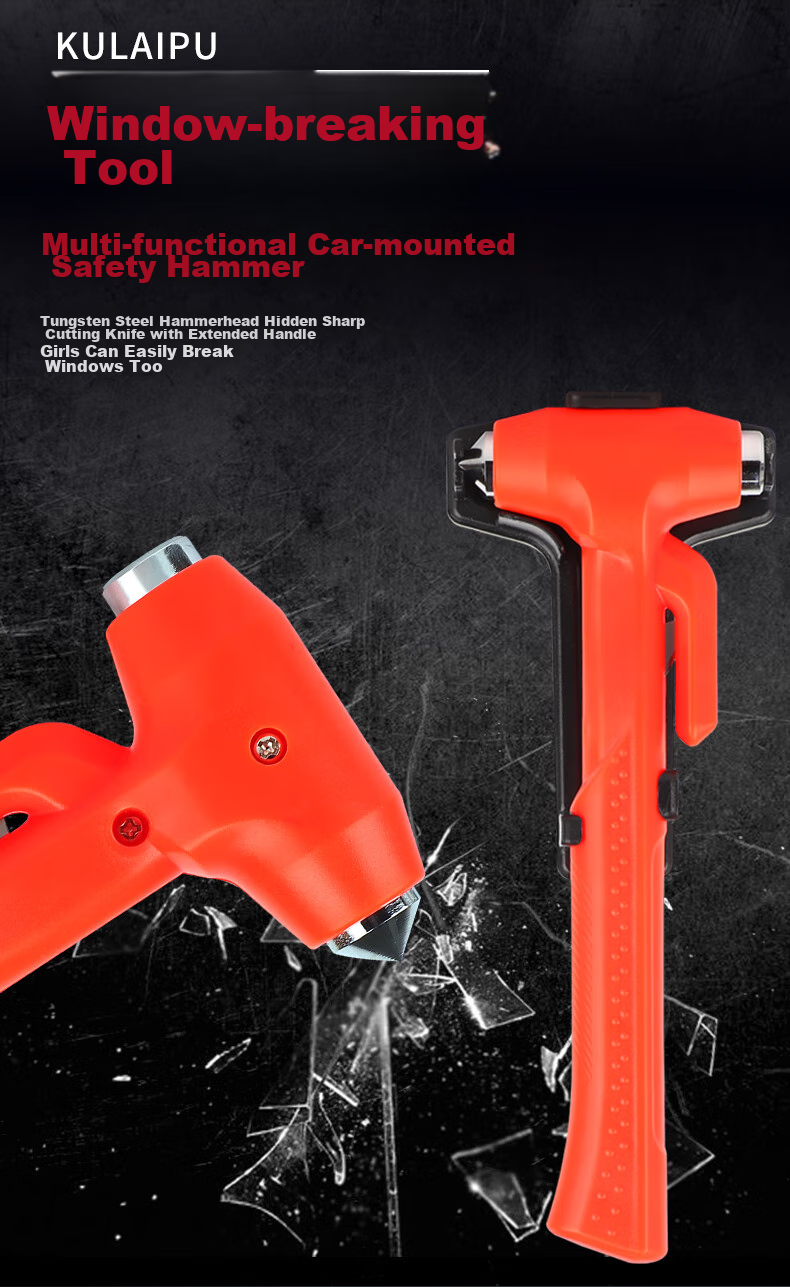 Kulaipu Car Safety Hammer, Window Breaker, Emergency Rescue Multi-Functional Fire Hammer, Vehicle-Mounted Life-Saving Hammer with Bracket KLP-86 1