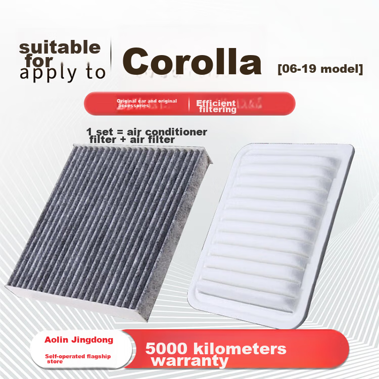 Aolin Car Air Conditioning Filter Set + Air Filter Cleaner for 07-18 Corolla (1.2T/1.6L/1.8L) 1