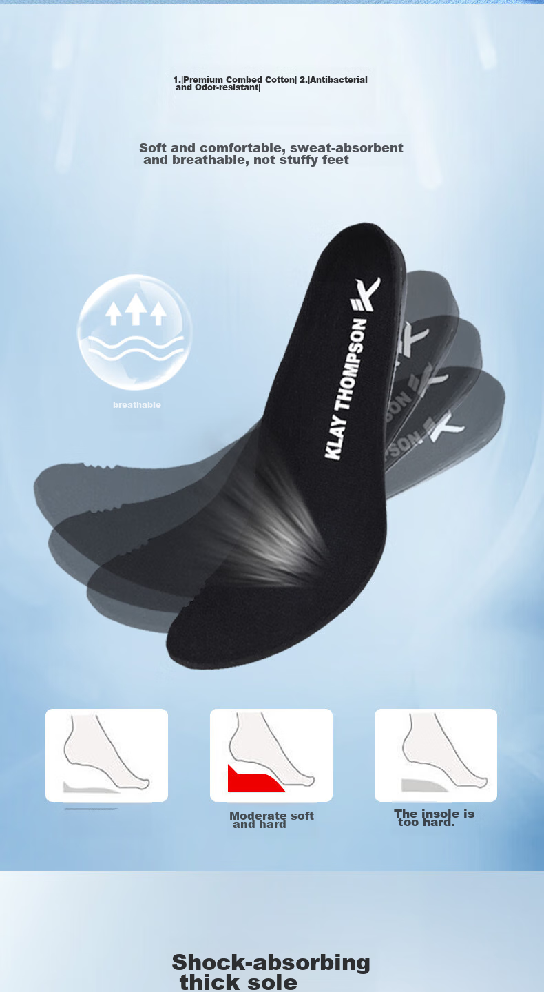 ANTA Running Shoe Insoles, Professional Anti-Twist Shock-Absorbing Basketball Insoles, Highly Elastic Breathable Soft-Bottom Sports Insoles 3