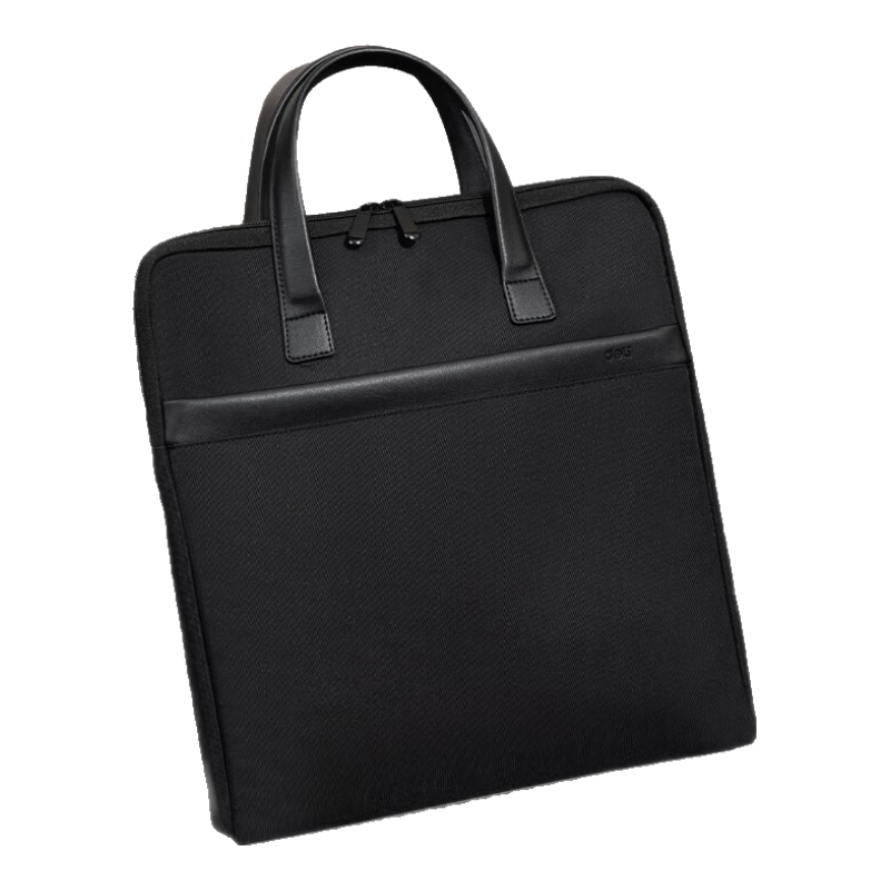 Deli Thick Vertical 3D Office Handbag/conference Bag/business Bag/document Bag/portable Business Zipper Bag Laptop Briefcase for Men, Black
