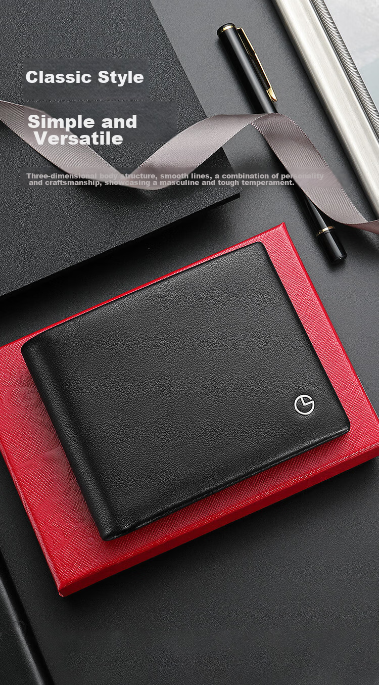 Goldlion Vertical Wallet, Anti-Theft Card Holder, Magnetic-Resistant Leather Bifold Wallet, Gift Box, Birthday Present 5