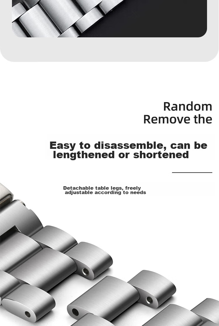 ESCASE Compatible with Xiaomi Watch Band, Suitable for Watch S4/S3/S2/S1Pro Watch Strap, Stainless Steel Three-Strand Replacement Band, Wristband for Men And Women, Watch Chain, Black, 46mm 6