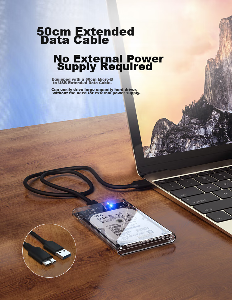 Netac External Hard Drive Enclosure, 2.5-Inch Type-C SATA Serial Port, Laptop And Desktop Compatible, for Solid State And Mechanical SSD Drives, WH11 CtoC 9