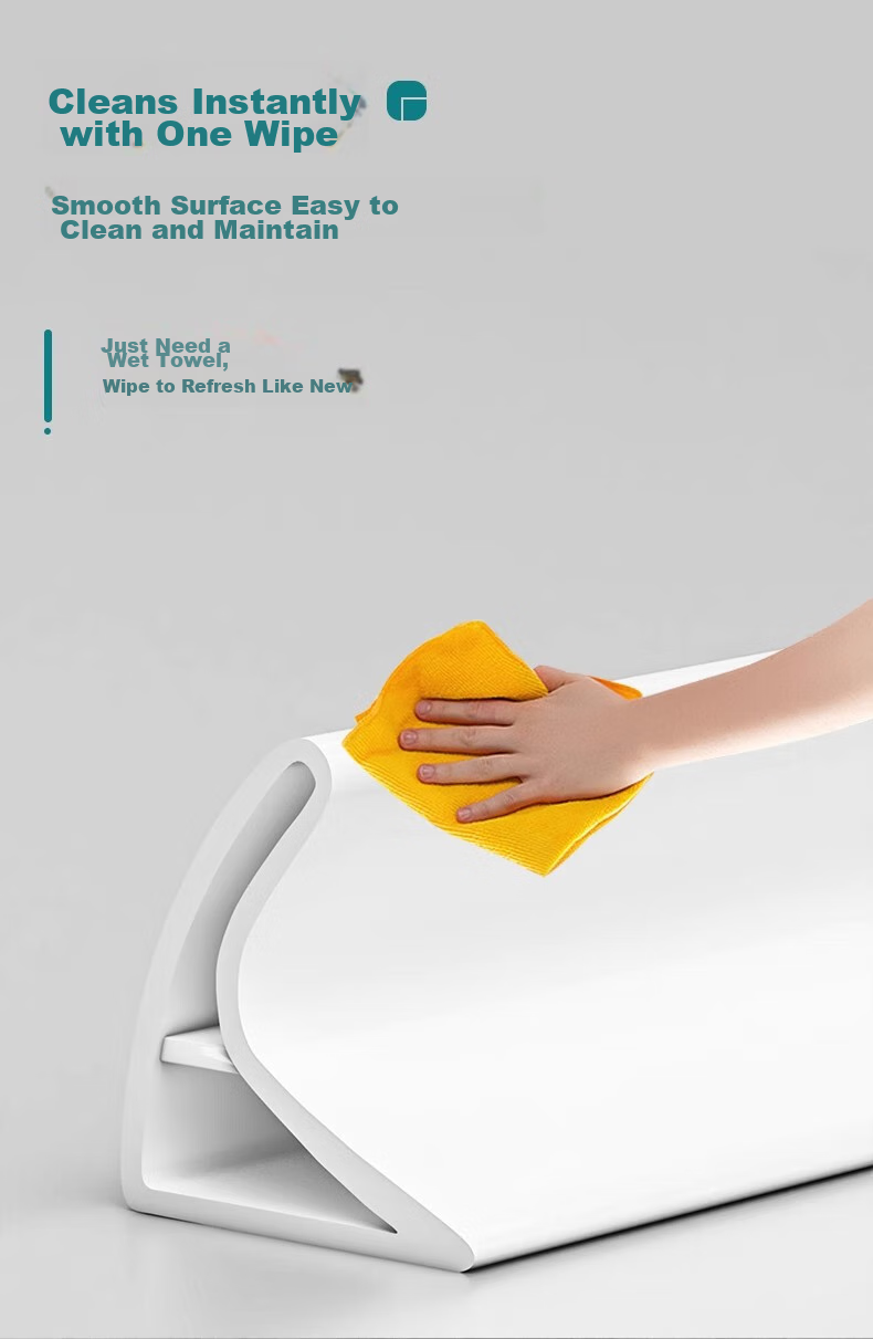 Honglu Bathroom Water Barrier Strip, White Hollow-Out Design, 2m Long, for Bathroom And Kitchen Floor Wet And Dry Separation, Flexible 9