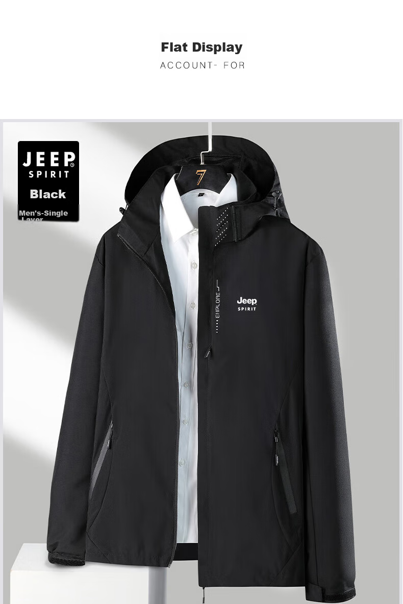 JEEP SPIRIT Outdoor Jacket for Men And Women, Three-In Two-Piece Set, Windproof, Waterproof, Warm 13