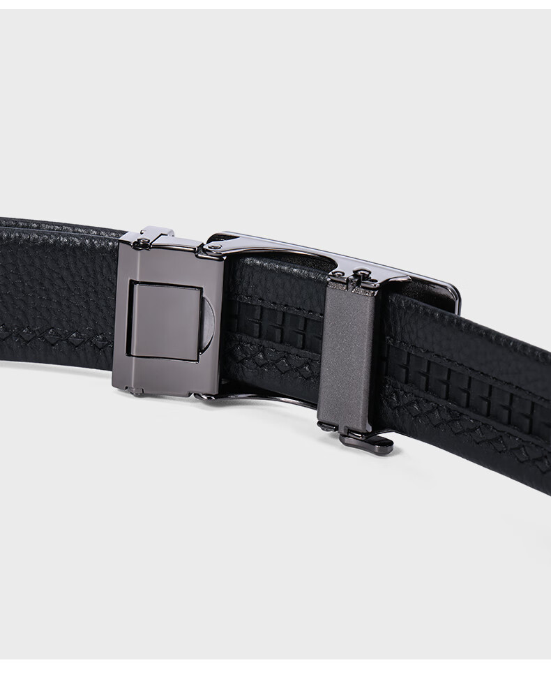 HONGU Men's Leather Belt Automatic Buckle Formal Waistband Jeans Belt Trendy 125cm Valentine's Day Gift 3