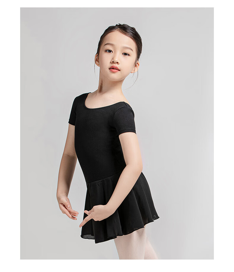 Sansha Ballet Children's Leotard with Skirt, Girls' Short-Sleeve Practice Costume, Dance Exam Outfit Y3554 Light Purple XXXL 18
