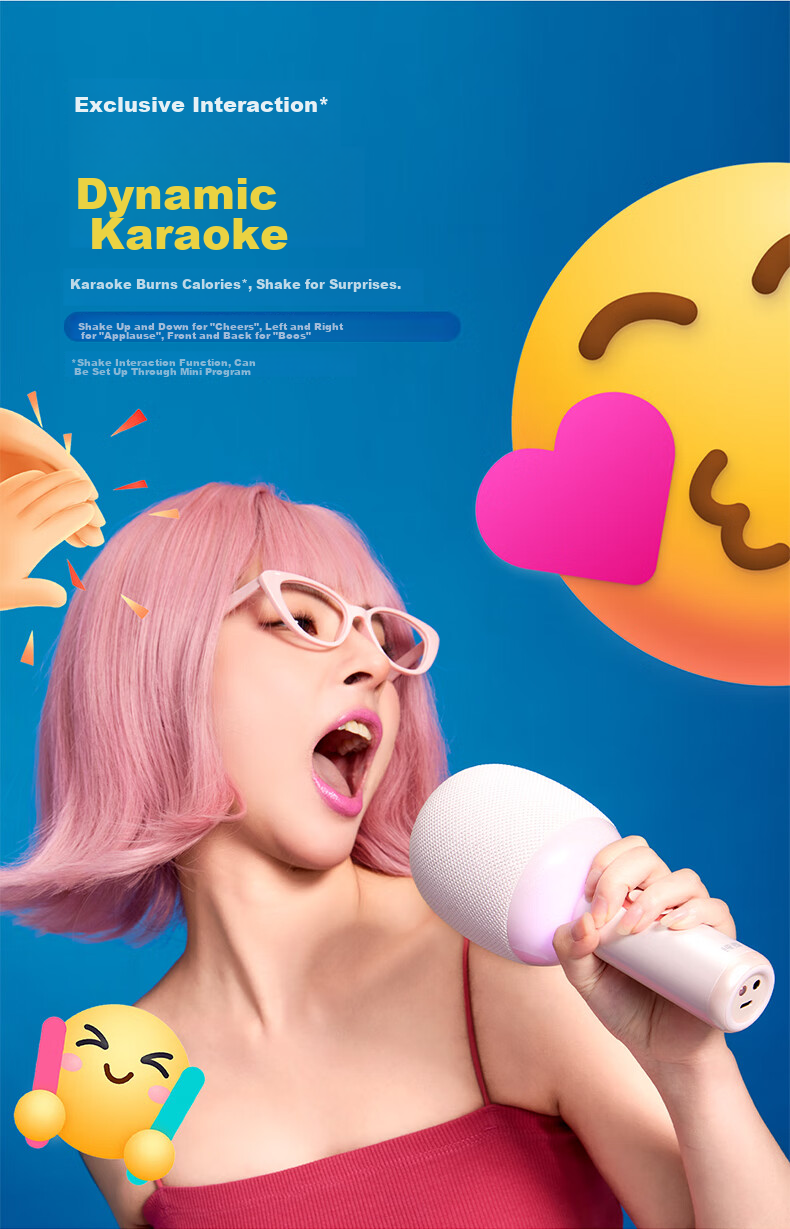Chunmai Wireless Microphone, Bluetooth Speaker All-In Mobile Karaoke Device, Live Streaming And Recording Microphone for Singers, Smart Noise Reduction, Long Battery Life, Party Entertainment, New Fresh Pink 13