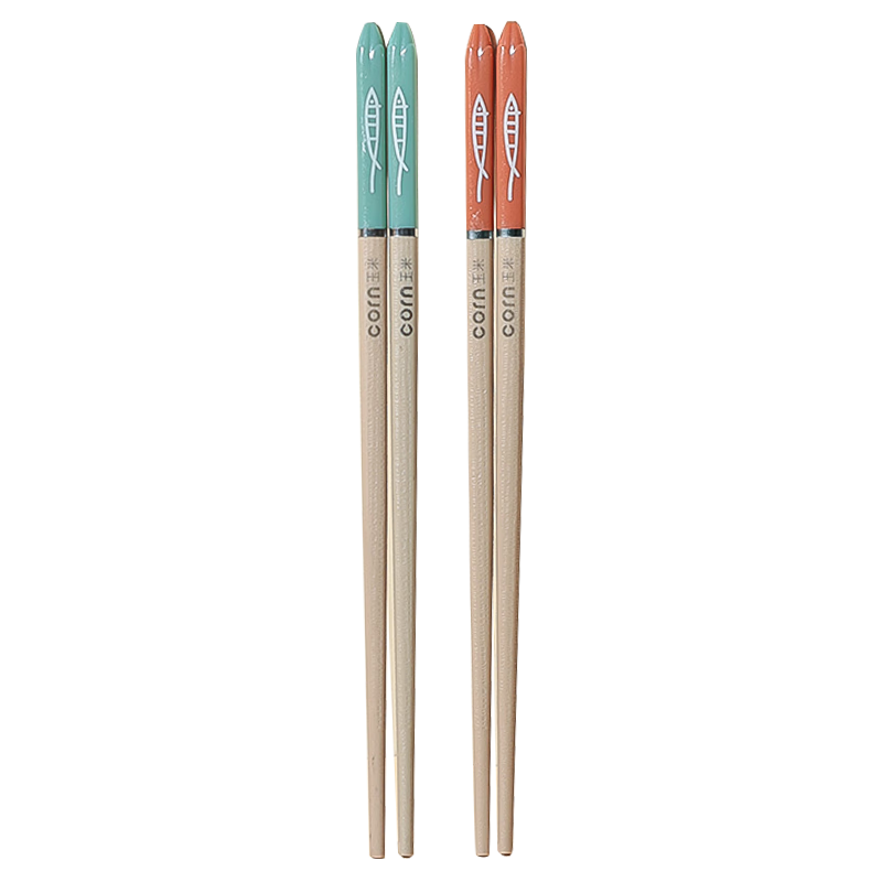 CORN Children's Alloy Chopsticks for Primary School Students, Cute Kindergarten And Home Use, Antibacterial And Heat-Resistant Short Chopsticks for Ages 6-12