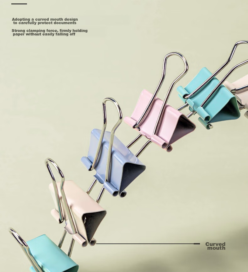 Deli 24 Pieces, 41mm Large Morandi Color Fashionable Long Tail Binder Clips, Upgraded New Color Scheme, 24 Pieces/tube, 8552A 11