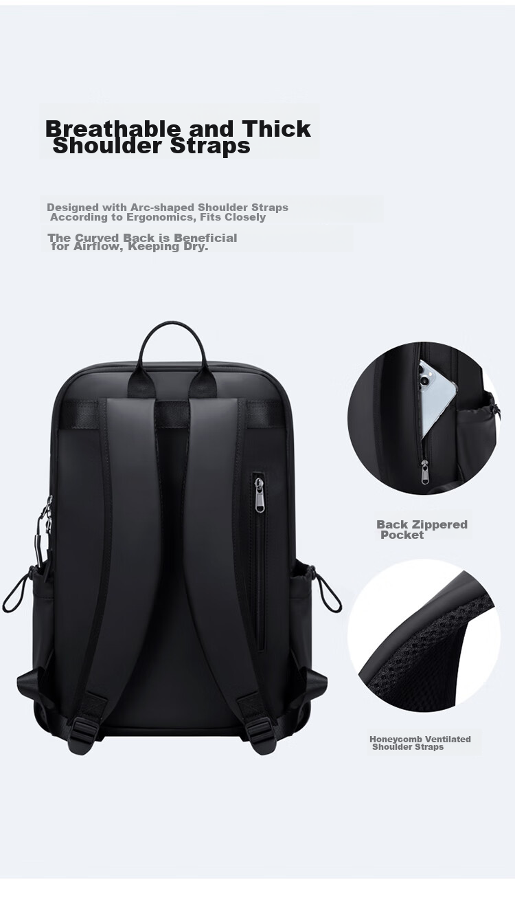 GOLF Backpack for Men And Women, Travel Laptop Bag, 15.6-Inch Computer Schoolbag, Casual Commute Business Trip Backpack 8