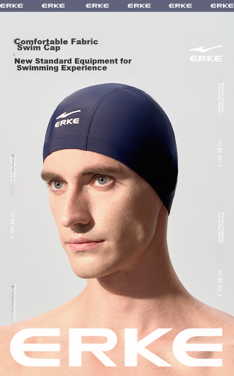 ERKE Swimming Cap, Unisex Adult Professional Swim Training Cap, Skin-Friendly Comfortable Long Hair Non-Binding Swimming Cap 1