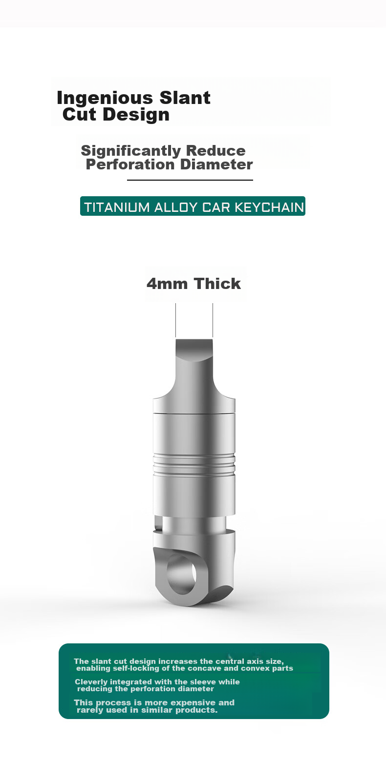 YORA Titanium Alloy Quick-Release Keychain, Detachable Key Ring, Car Clip, Universal Joint Push-Pull Buckle / with Lock 7