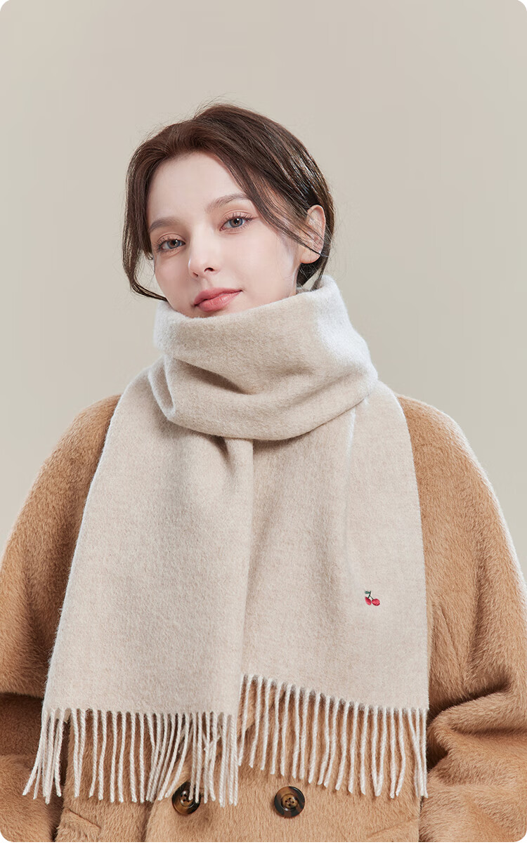 JIUMU Pure Wool Scarf for Women, Autumn And Winter Neck Warmer, Ladies' Warm Shawl, Gift for Women on Mid-Autumn Festival Or Birthday, Gift Box Packaging 13