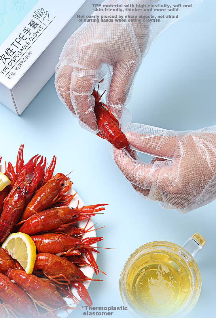 One's Member Disposable PE Gloves, Food-Grade Catering Protective Gloves, One Size Fits All, 300 Pieces 4