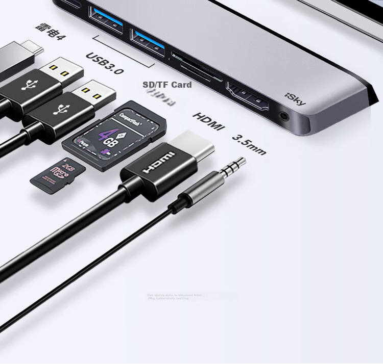Isky Microsoft Surface Pro 9/10/11 Docking Station, Thunderbolt 4 High-Speed Transfer, Type-C Expansion Dock, HDMI HD 4K Screen Casting Projector Converter, USB 3.0 Connector 5