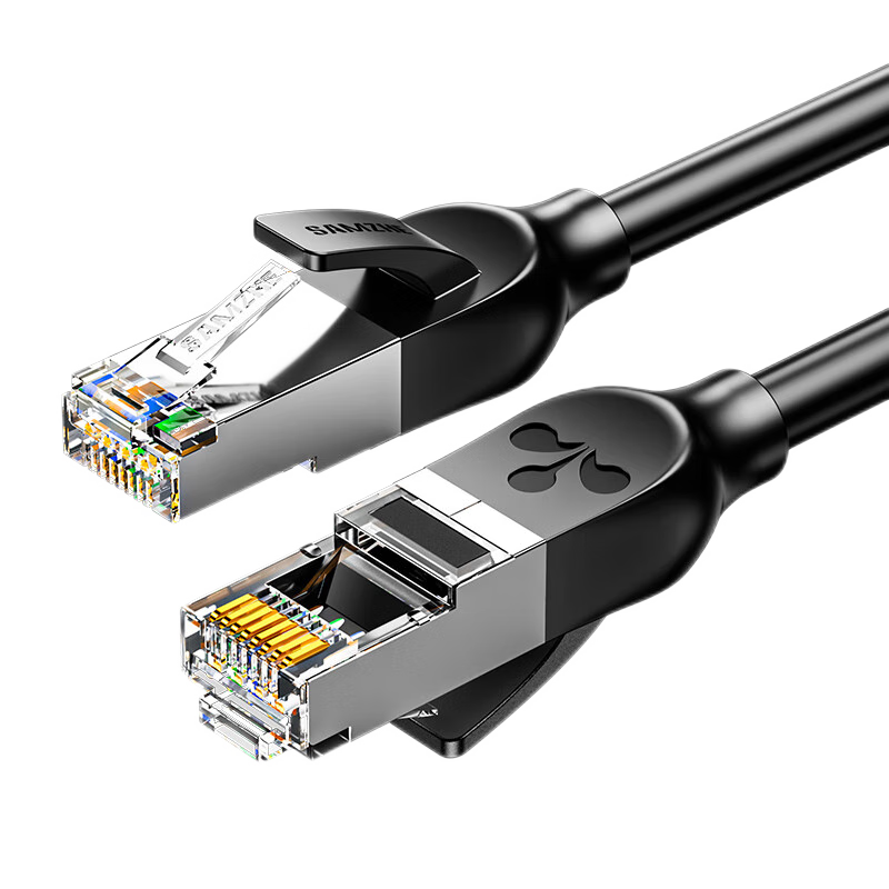 SAMZHE Cat6A 10 Gigabit Pure Copper Ethernet Cable, 1 Meter, CAT6A Patch Cord, Home Computer Network Broadband Engineering Jumper Cable, Compatible with Gigabit 8-Core 2.5G Connection Cable GD6A010