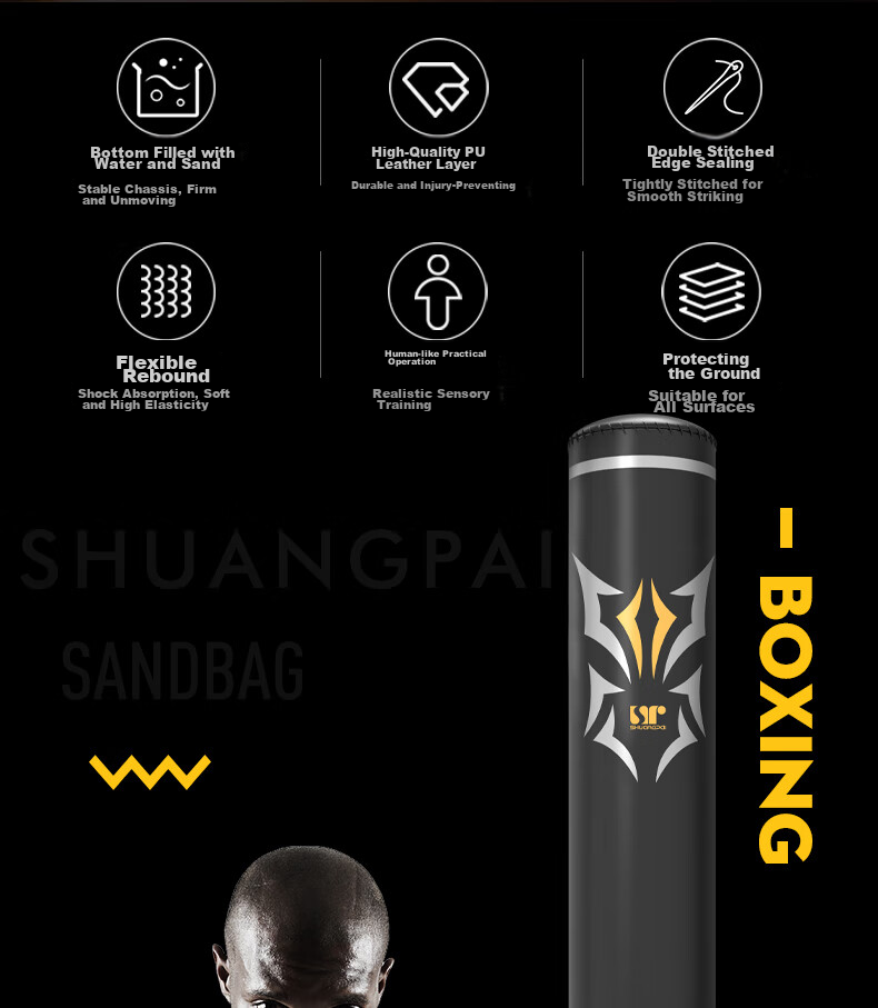 FEIERDUN FED Double-Plaque Boxing Sandbag, Freestanding Punching Target, Solid Sandbag, Home Fitness Equipment, Martial Arts Fighting, Sanda 2