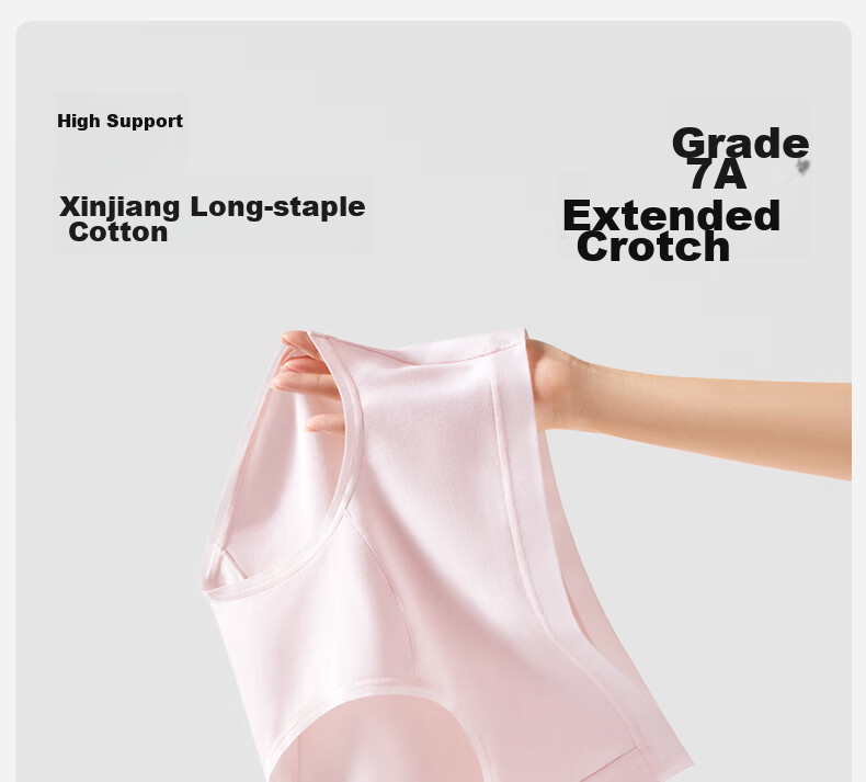 Ordifen 6-Pack Women's Underwear, Pure Cotton 10A Antibacterial 100% Cotton Extended Crotch Breathable Mid-Rise Young Women's Triangle Panties 1