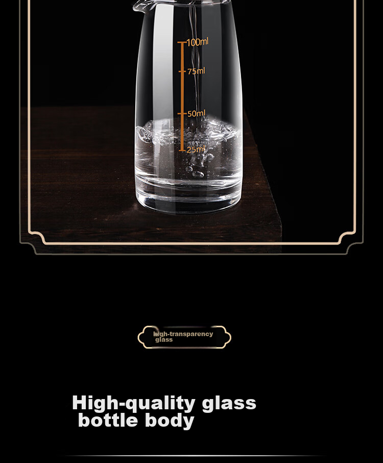 BJ Liquor Glasses, Decanter, Pouring Device for Home Use with Scale, Liquor Dispenser, Small Wine Cups, 100ml Liquor Jars, Set of 6 6