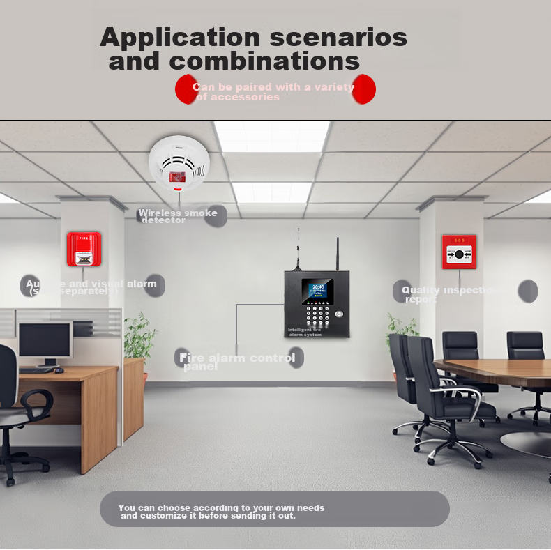 LFang PS-GT20 Smoke Alarm, Fire Detector with 3C Certification, Networked System for Fire Detection, One-To 13