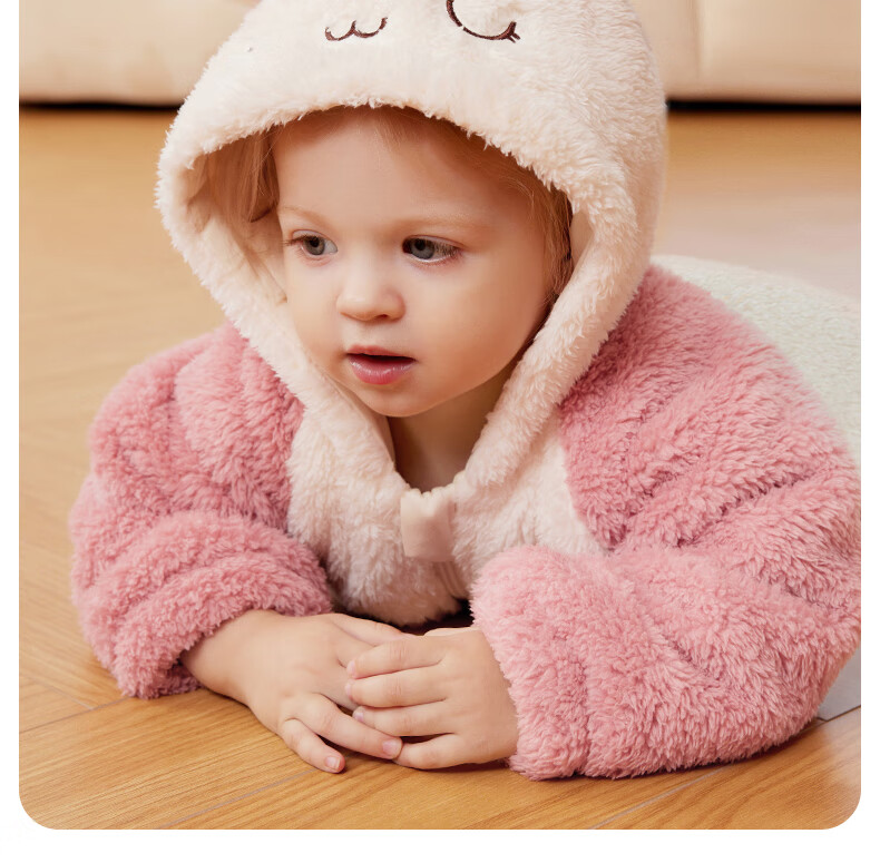 Beitaisi Baby Clothes Autumn Winter Padded Onesie, Thickened Warm Cute Fluffy Baby Outdoor Cotton Jacket Romper 23
