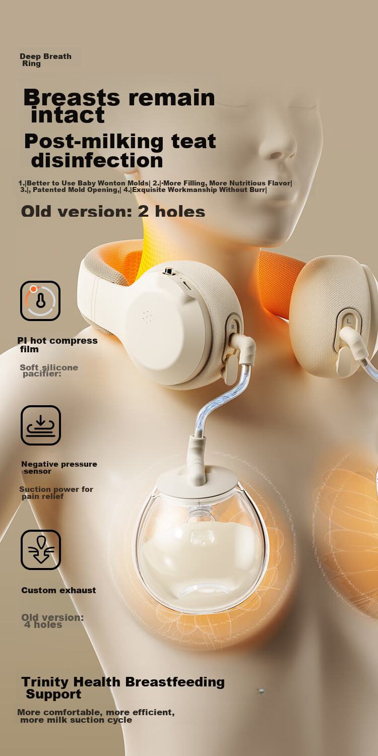 Little White Bear Electric Breast Pump Hands-Free Double-Sided Fully Automatic Portable Neck-Hanging Double Breast Pump Z2 8
