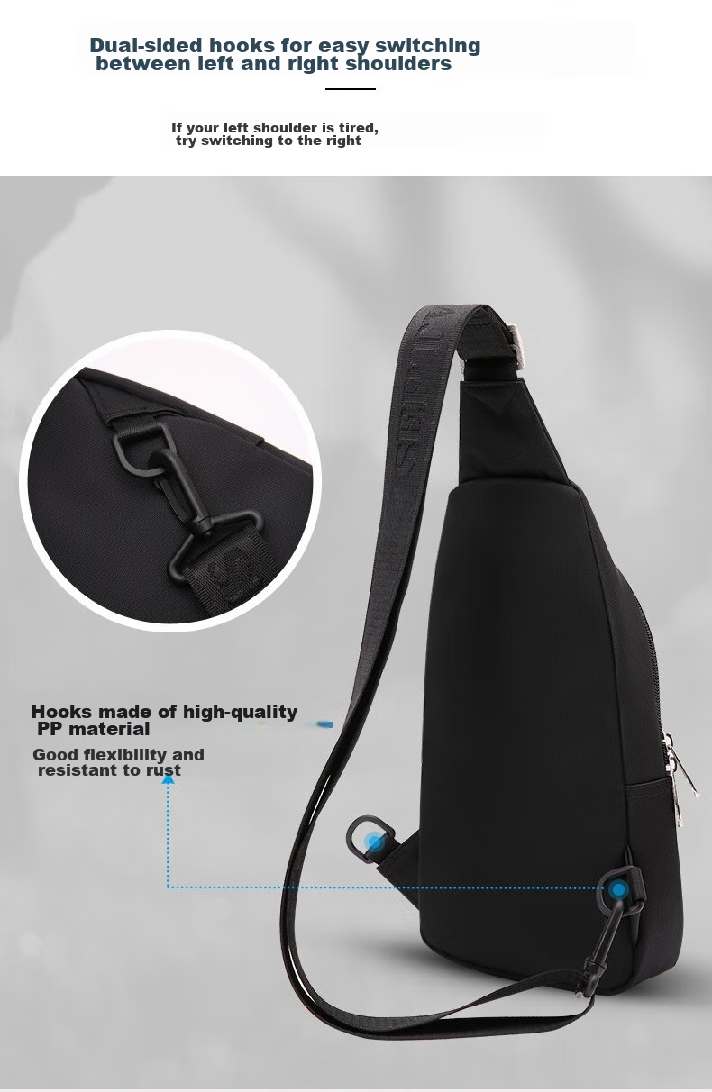 SEPTWOLVES Men's Crossbody Bag, Chest Pack, Shoulder Bag, Portable Backpack for Commuting, Phone Pouch, Trendy Casual Sports Travel Bag 9