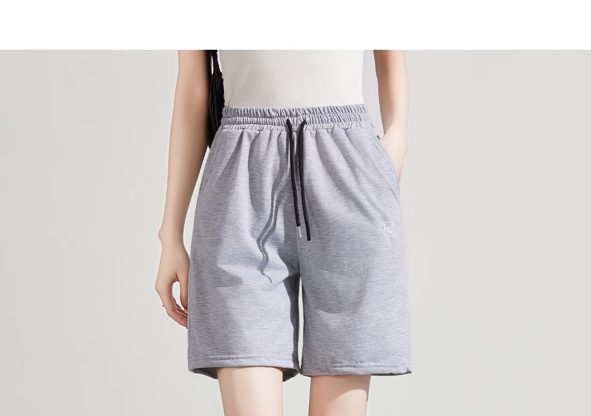 Halo Queen Women's Sports Shorts for Travel, Spring And Summer Casual Student High-Waist Mid-Length Pants, Loose-Fitting Running Shorts HW1KX61 26