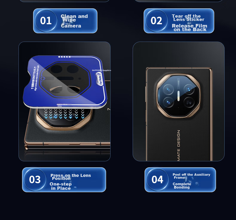 Lanxingxiansheng Lens Protector for Huawei Mate XT, Foldable Screen Rear Camera Sapphire Protective Film, High Definition, Wear-Resistant, Scratch-Resistant for Mate XT 16