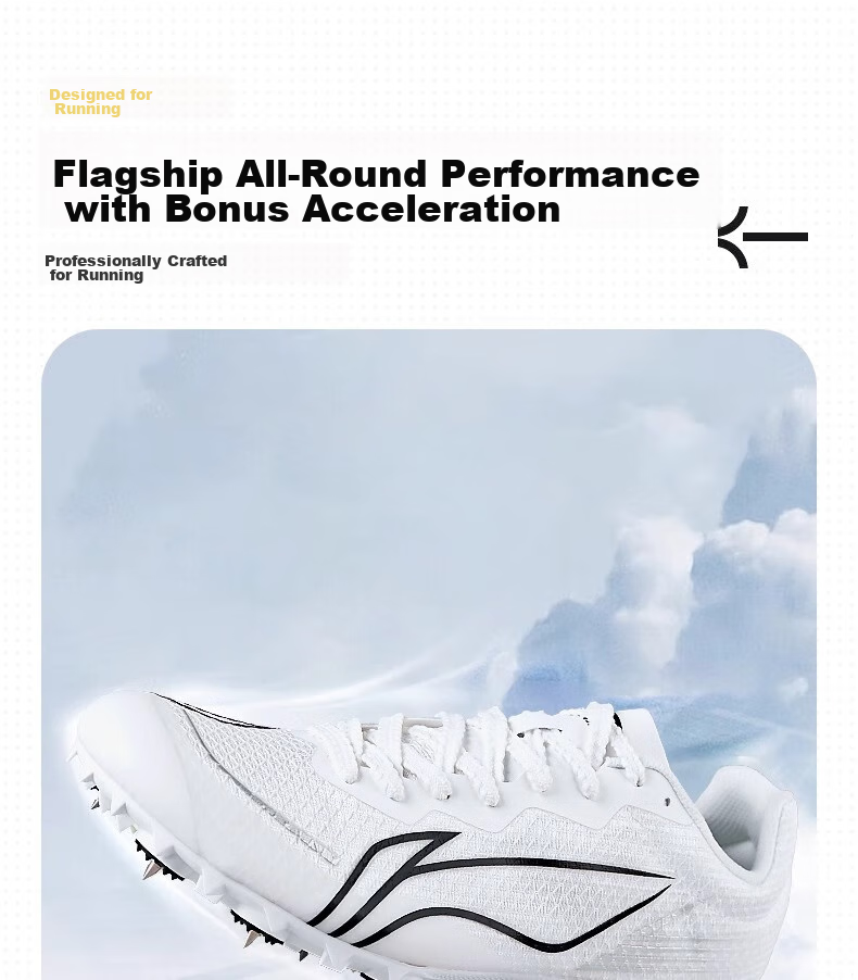 Li-Ning Track Shoes Professional Spikes Thick-Soled for Youth And Adults Short Medium Long-Distance Running Spikes for Physical Exams, High School Entrance Exams, And Long Jump Competitions 6
