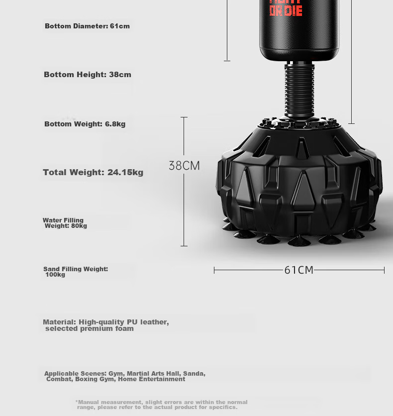 RIDO Punching Bag, Freestanding Punching Bag, Boxing Training Equipment, Sanda And Taekwondo Practice, Adult Boxing Target PB20 14