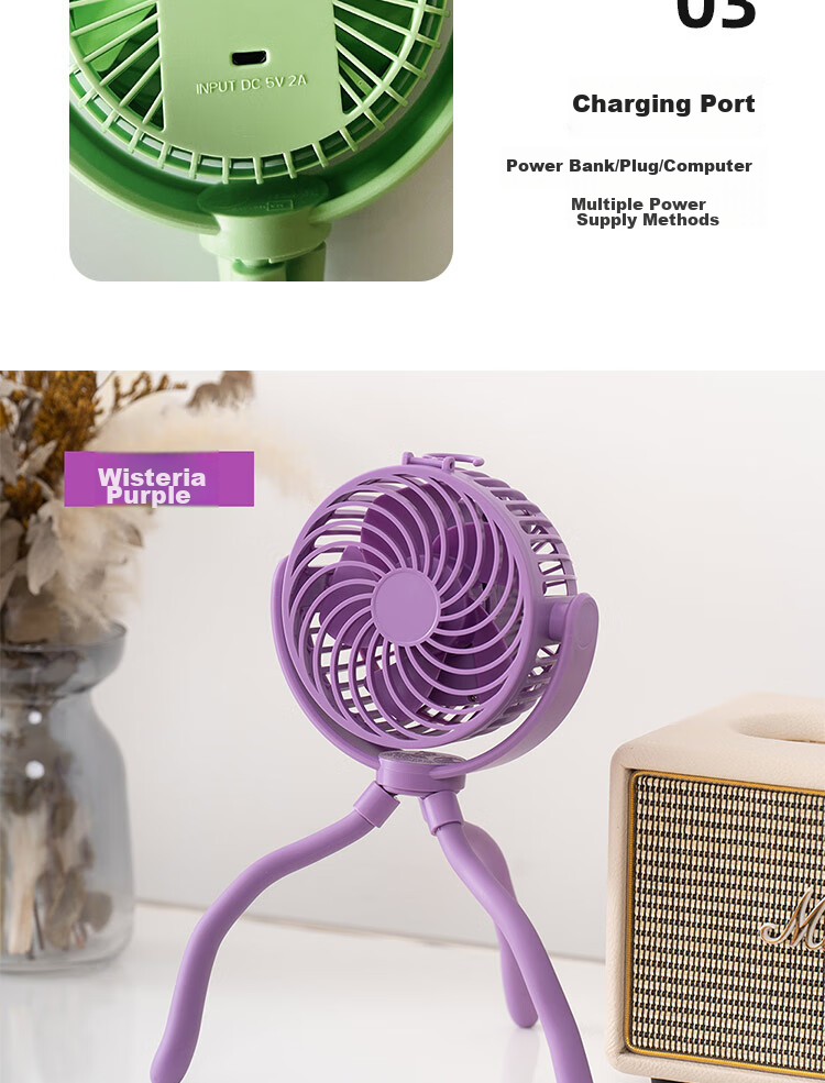 WeWarm Mini Handheld Fan Portable Rechargeable High-Speed DC Energy-Saving Outdoor Small Fan Long Battery Life FN1041W 16