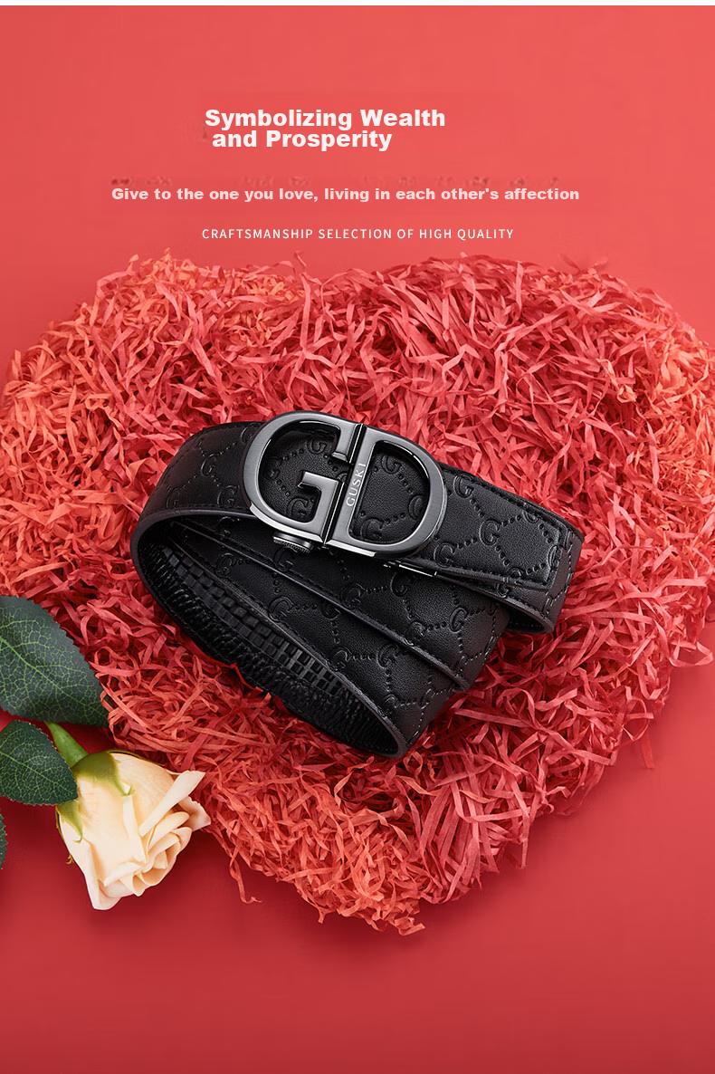 GUSKI Men's Genuine Leather Belt with Automatic Buckle, High-Quality Gift Box, Birthday Present for Boyfriend Or Husband 3