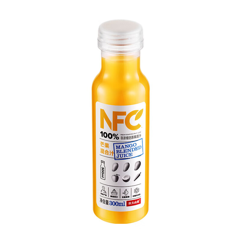 农夫山泉100%纯果汁NFC芒果混合汁300ml*10瓶 整箱饮料礼盒