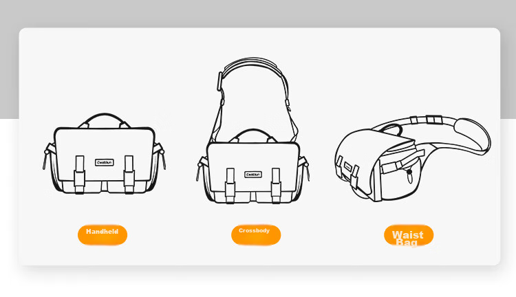 CWATCUN Shoulder Camera Bag Crossbody Photography Bag for Commuting, Fashionable Waterproof Backpack with Two Lenses for Men And Wome 10